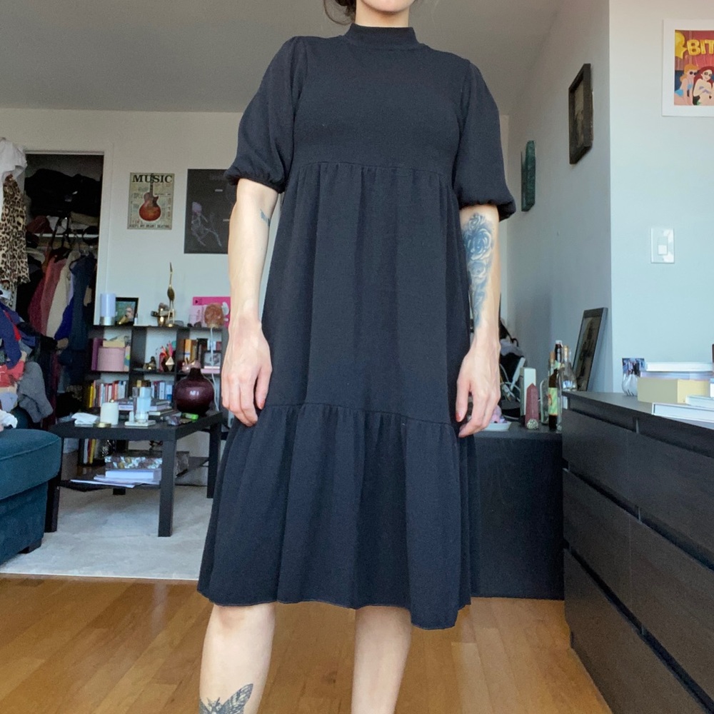 Black midi dress